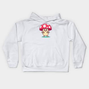 Cute Mushroom Cartoon Vector Icon Illustration Kids Hoodie